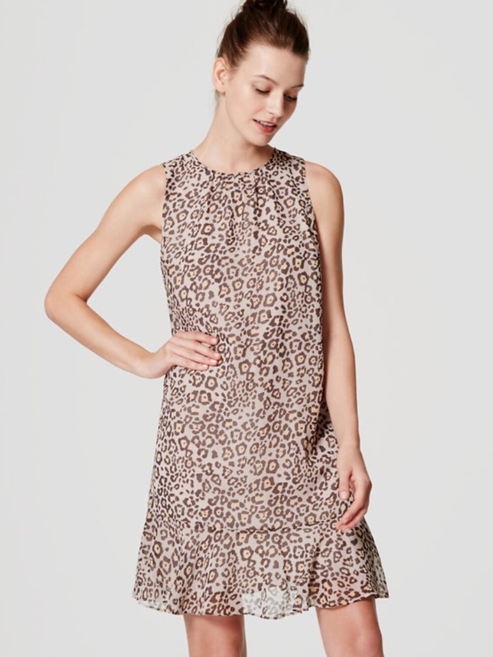 LOFT Soft Leopard Dress L